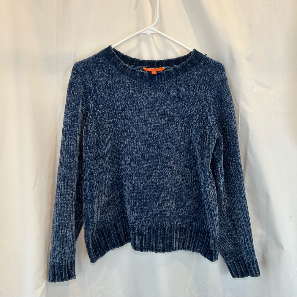 Modcloth Sweater Chenille Blue small Cozy Soft